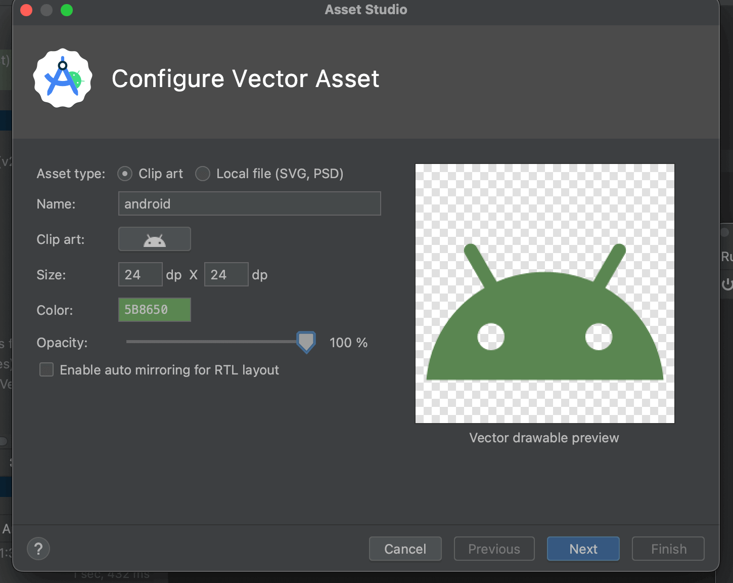 【Android Studio】Vector Asset Studioの使い方！マテリアルアイコン画像